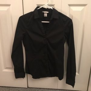 H&M Black Slim-Fitted Button Down